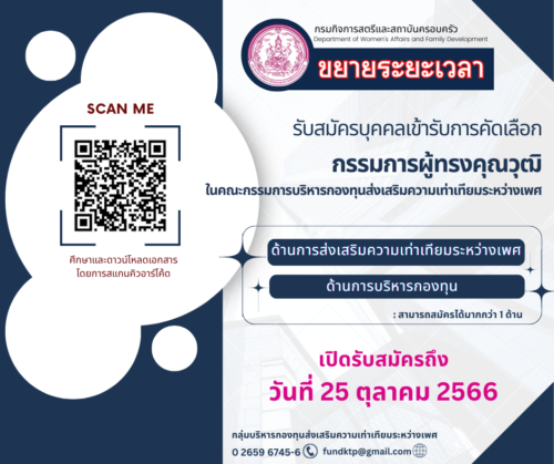 ขยายเวลา…รับสมัครบุคคลเข้ารับการคัดเลือก กรรมการผู้ทรงคุณวุฒิฯ